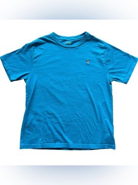 Polo Ralph Lauren Boys Tee Shirt Blue Short Sleeve Pony Logo Size L Classic